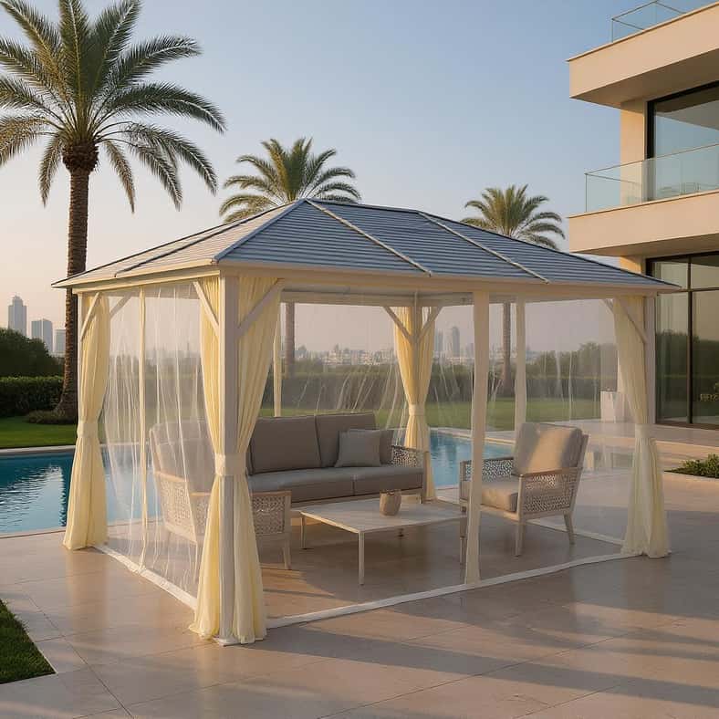 Pan Home كشك أبيض للمعيشة في الهواء الطلق - Image 2