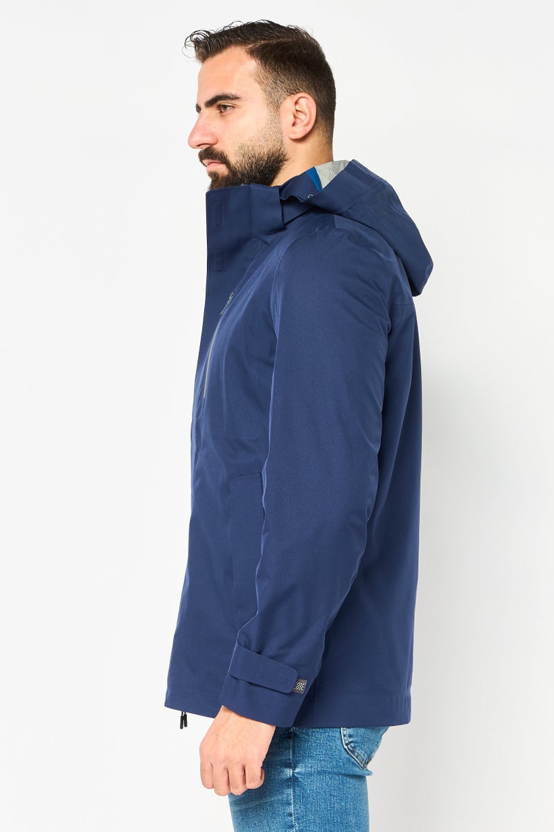 GEOX جاكيت واقي من الرياح بغطاء رأس للرجال، Navy - Image 3