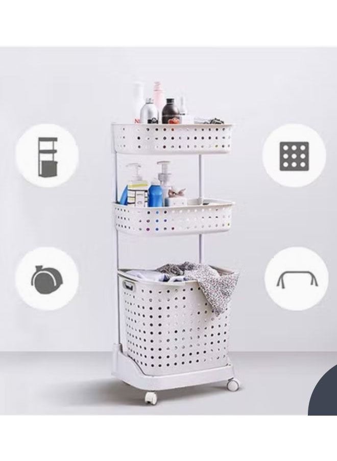 NKX - 3-Tier Laundry Basket with Rolling Wheels - Image 1