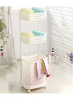 3-Tier Laundry Basket with Rolling Wheels
