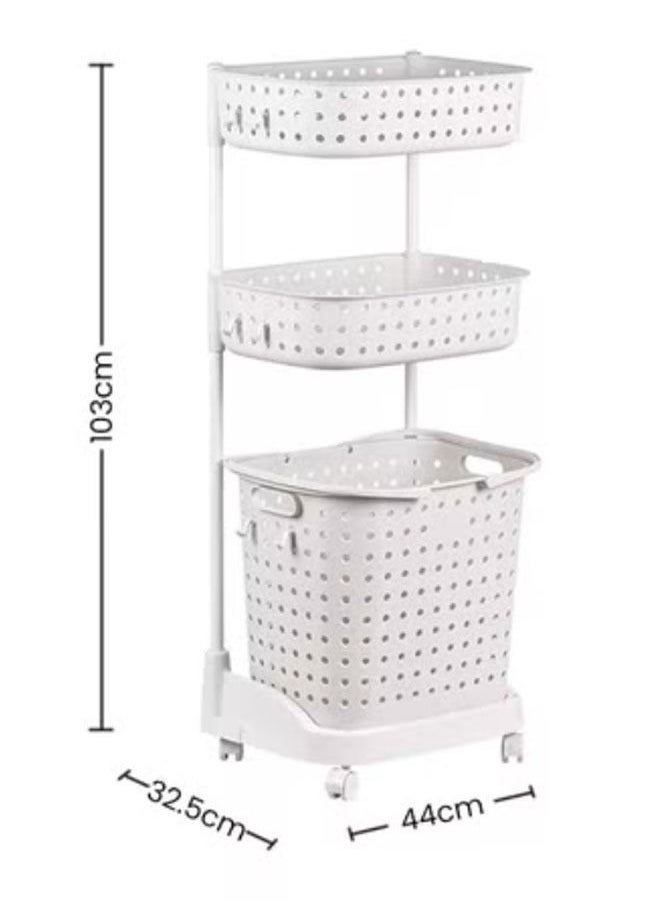 NKX - 3-Tier Laundry Basket with Rolling Wheels - Image 1
