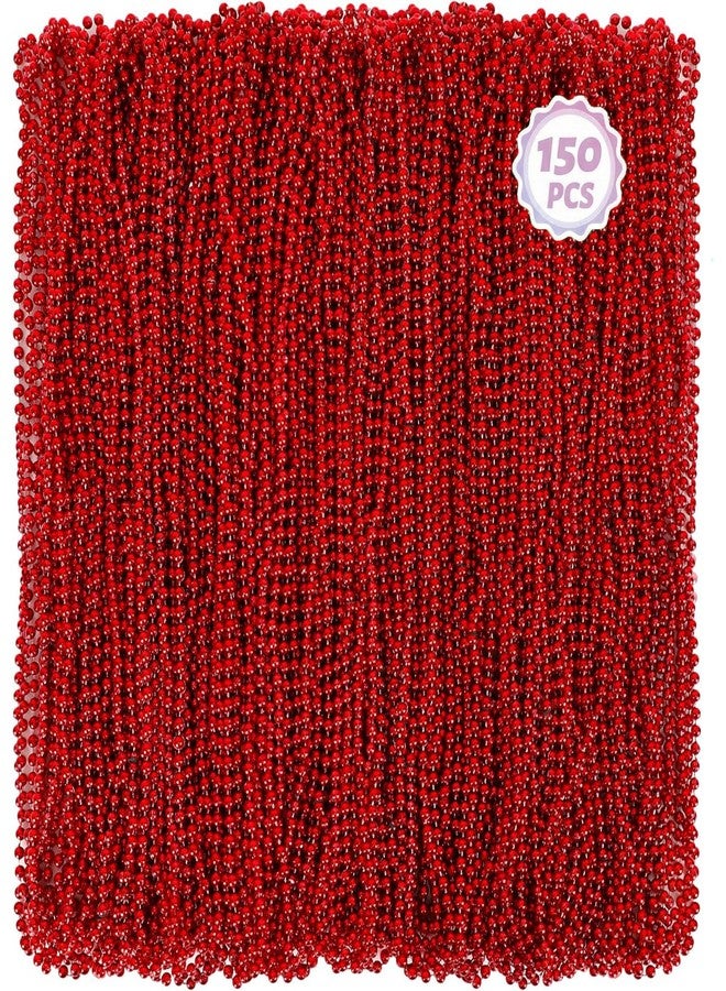 Rigrig 150PCS Mardi Gras Beads, Mardi Gras Necklaces Bulk - 33" Red Beads Necklaces for Party Decorations Christmas Parade Throws, Holiday Decorations & Women Men Party Costume Accessories - Image 1