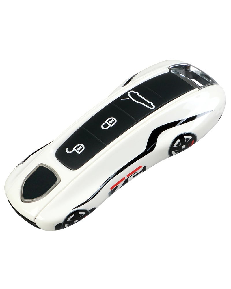 LIMBQS Car Key Protection Keychain, Key Cover for Porsche Panamera 911 Cayenne Taycan (New White) - Image 1