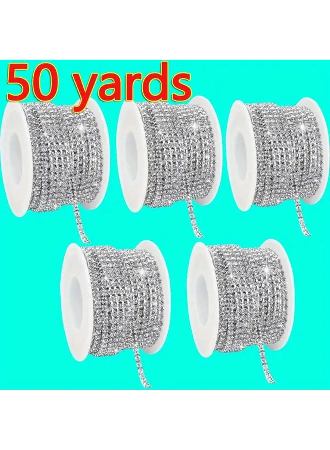 Heavy Duty Rhinestone Trim Chain 50 Yards SS8 5 2 5mm For Sewing Crafting Christmas Decor - Image 1
