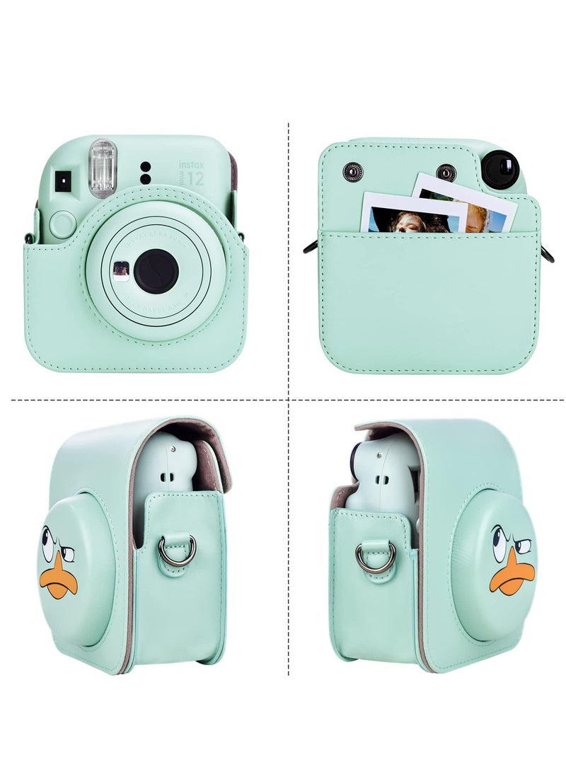 SYOSI Case for Fuji Instax Mini 12/Polaroid Mini 12, PU Leather Protective Case for Fujifilm Instax Mini 12 Instant Camera, Removable Case with Adjustable Shoulder Strap - Image 3
