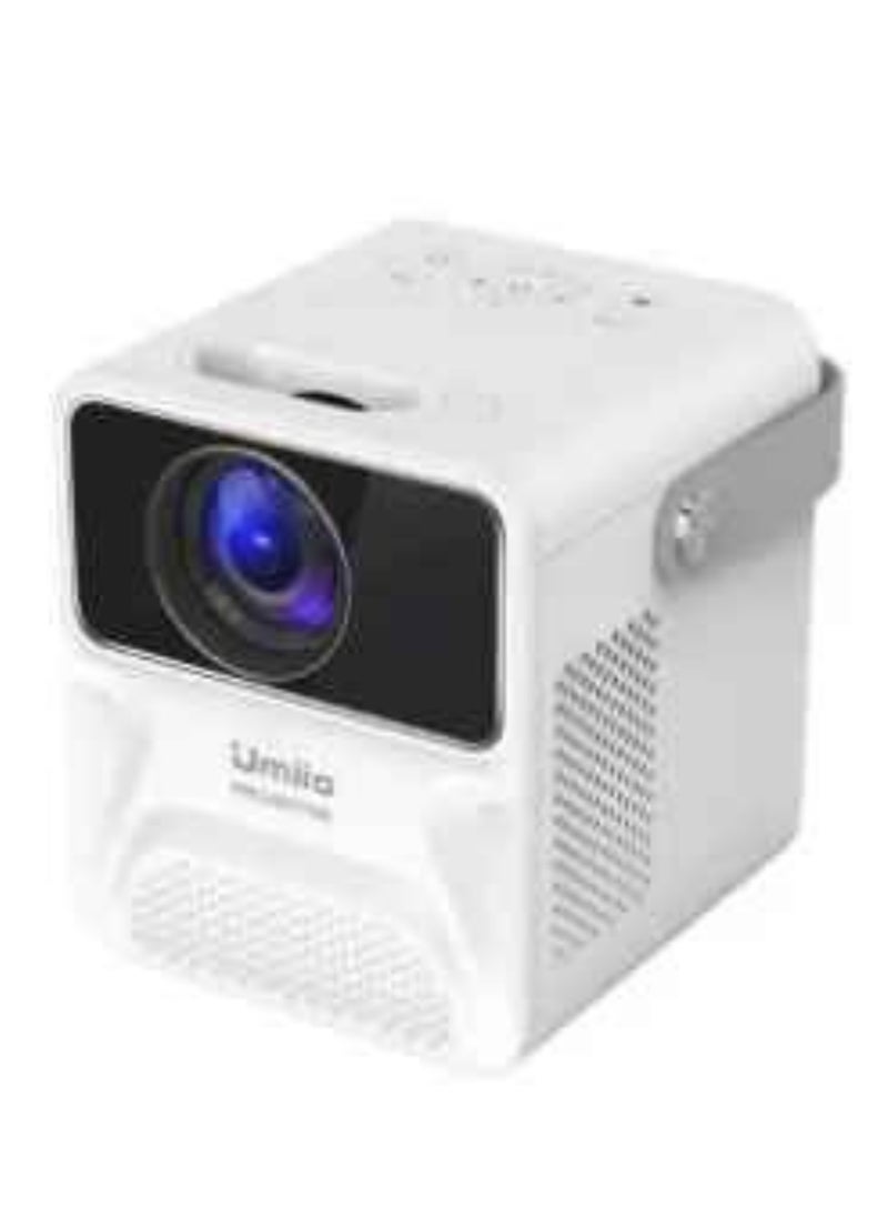 Umiio Smart Android 700ANSI Lumens Auto Focus And Auto Keystone 1080P 4K Android 9.0 TV Download Apps Bluetooth WiFi Portable Home Theater Video Projector BBQ7 White  - Image 1