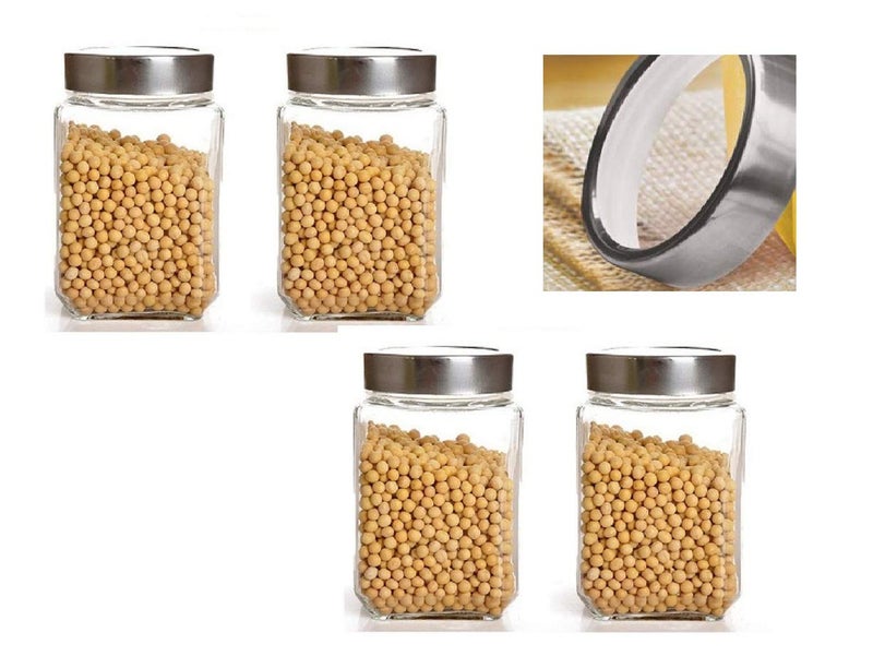 shreenath craft Glassware Cube Jar and containers 300ml or Kitchen Storage - Set of 6 - Image 2