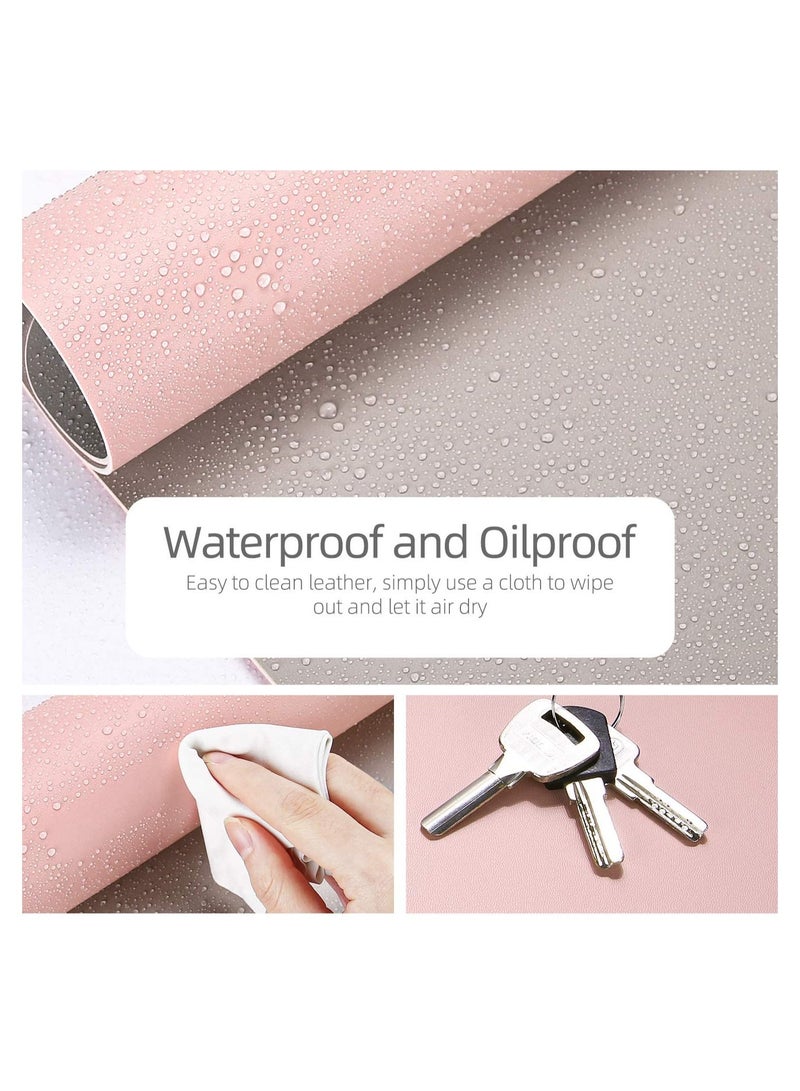 Cool Baby COOLBABY Office Desk Pad, Ultra Thin Waterproof Gaming Mouse Pad, Dual Use Desk Writing Mat Extended Keyboard Pad(80*40 CM，Silver+Pink) - Image 4