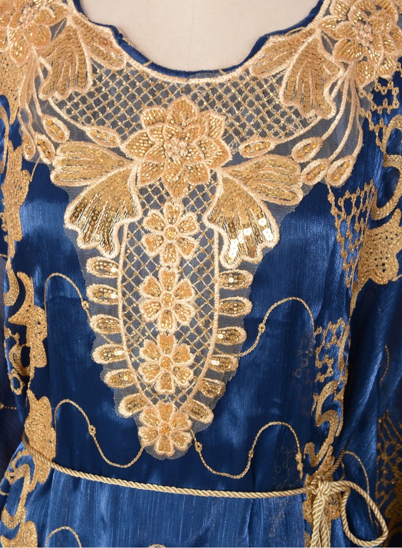إسكدنيا إمرأة خفّفت الخفافيش كم مسلم أبايا تطريز مساء ثوب  - Image 4