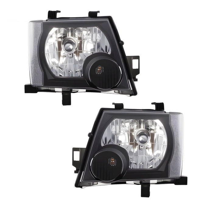 Halogen Headlight Compatible With Xterra 20052015 Wo Bulb Headlamp Black Housing Driver Passenger Side White Corner Clear Lens 26060Ea025 26010Ea025