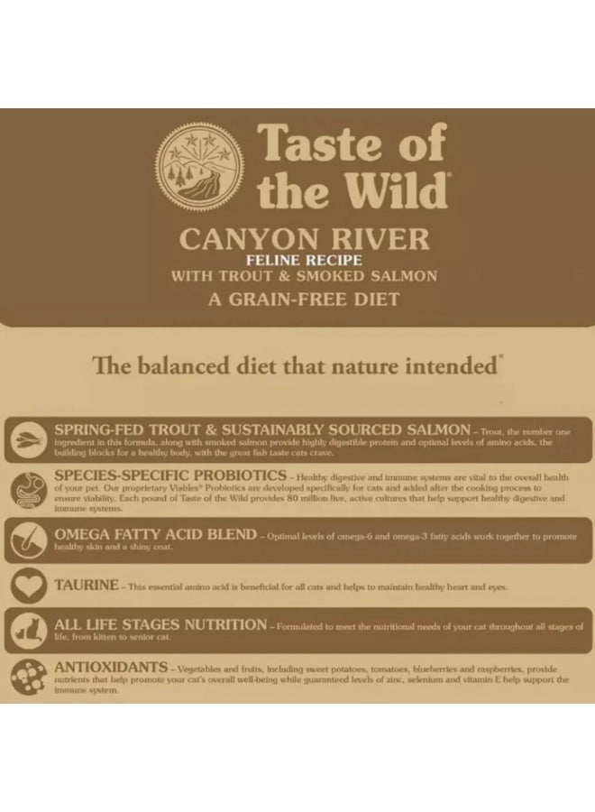 Taste Of The Wild Canyon River Feline Recipe With Trout & Smoked Salmon Cat Dry Food - 2kg - Image 4
