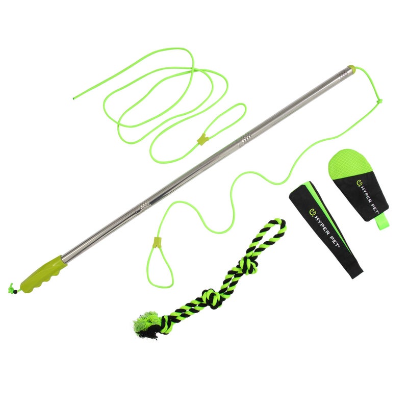 Hyper Pet Flirt Pole Interactive Training Dog Toy 365 Metal Pole with 45 Rope 3 Toy Attachments and Replacement Rope for All Breed Sizes - Image 2