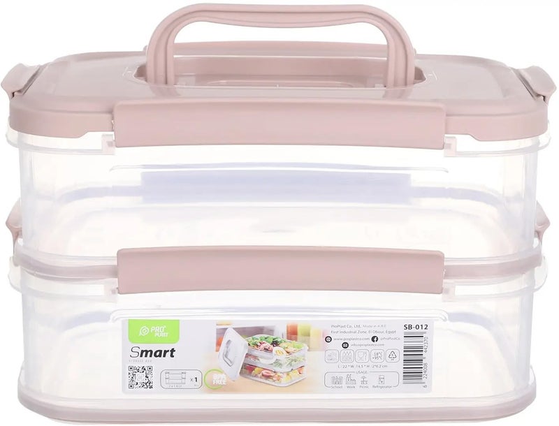 Lotus Pro Plast Double Layer Lunch Box (pink)