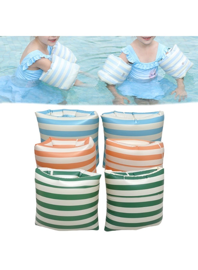 6 Pieces PVC Swimming Arm Float Rings,Arm Floaties Inflatable Float Swim Arm Bands Water Floater Sleeves for Swimming  - Image 1