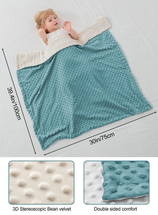 Baby Blanket for Boys Girls, Soft Warm Plush Minky Baby Blanket with Dotted Backing, Newborn Double Layer Receiving Blanket for Stroller Crib - view 2