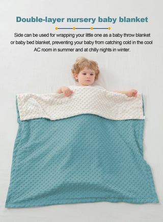 Baby Blanket for Boys Girls, Soft Warm Plush Minky Baby Blanket with Dotted Backing, Newborn Double Layer Receiving Blanket for Stroller Crib - view 4