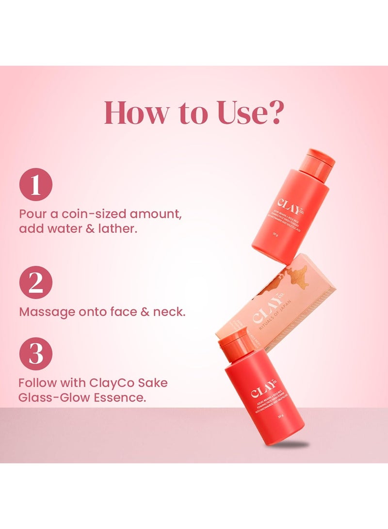 Clay Azuki Beans & Koji Rice Foaming Face Wash Powder | 0.2% Salicylic Acid | Brightening & Exfoliating Cleanser | Japanese Skincare | 30g - Image 5