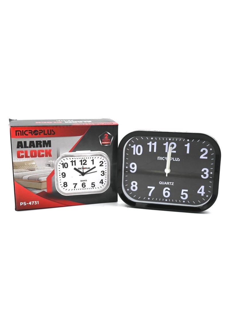 Microplus Analogue Alarm Clock Black PS-4731 - Image 2