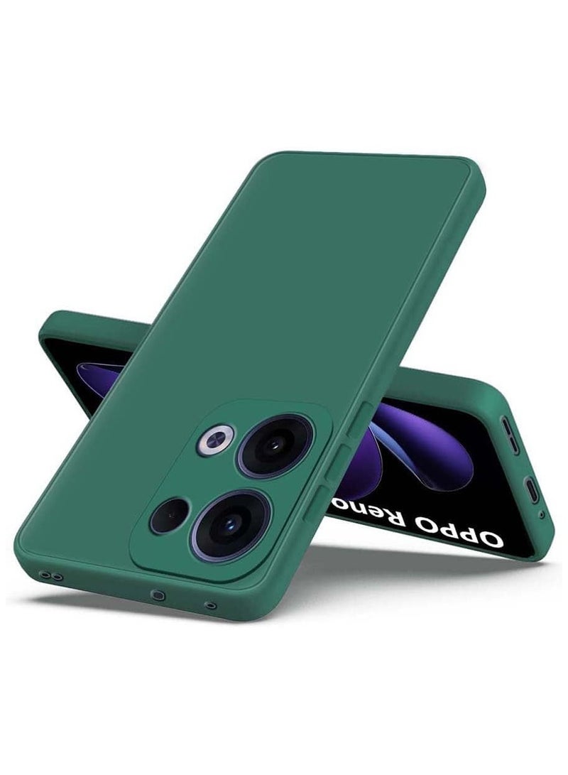 Case for Oppo Reno13 Pro Liquid Gel Rubber Bumper Case with Soft Microfiber Lining Cushion Slim Hard Shell Shockproof Protective Cover for Reno 13 Pro 5G 2024 (Green)