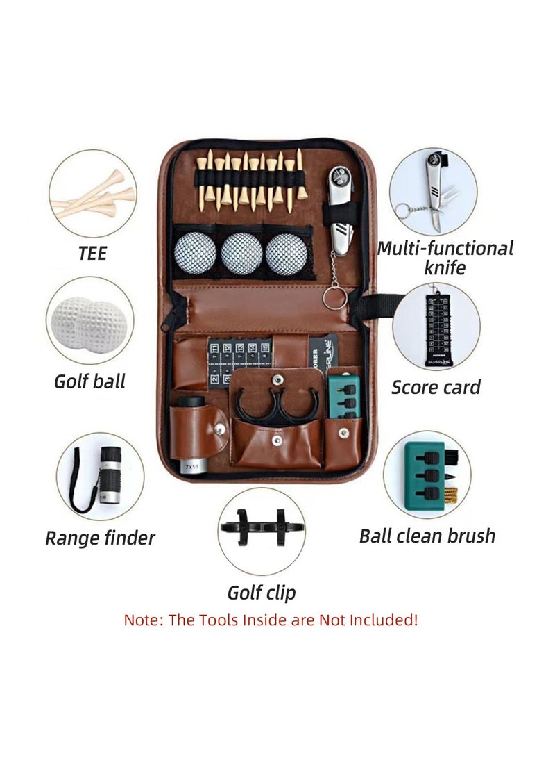 SOLARAE حقيبة ملحقات الجولف PU، حقيبة تنظيم صلبة مع فتحات تخزين للتيز، ديفوت، علامات الكرة وضروريات الجولف، هدايا للجولفers - Image 2