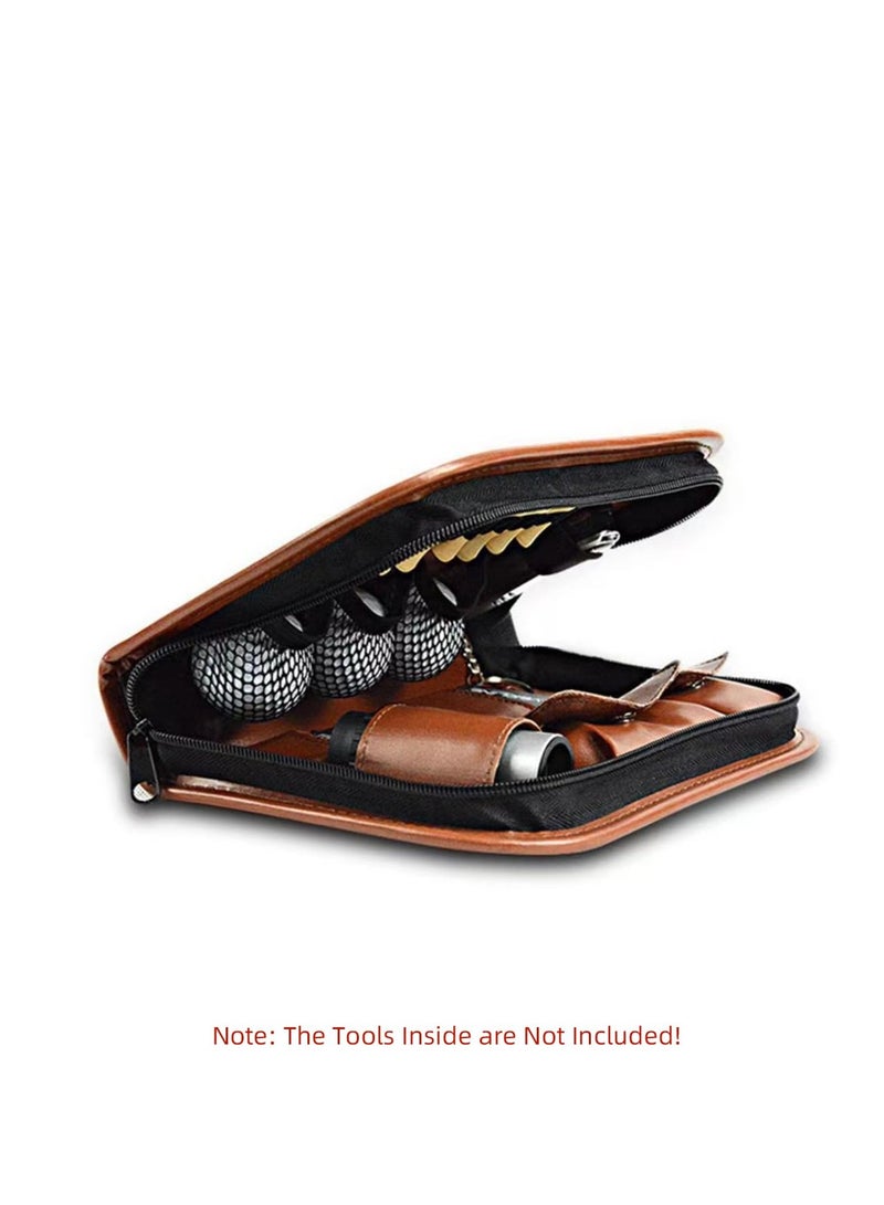 SOLARAE حقيبة ملحقات الجولف PU، حقيبة تنظيم صلبة مع فتحات تخزين للتيز، ديفوت، علامات الكرة وضروريات الجولف، هدايا للجولفers - Image 5