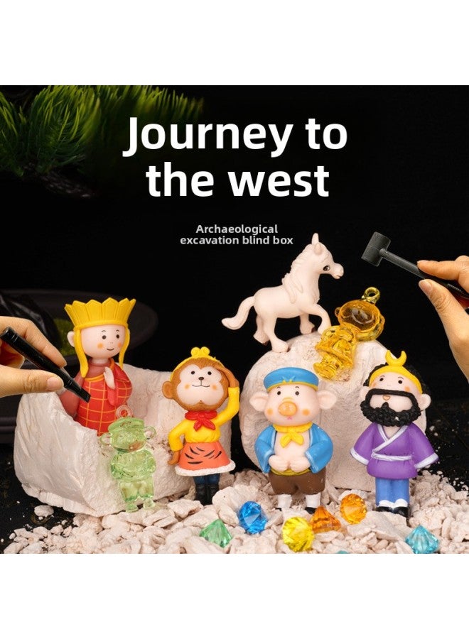Loquat Journey To The West Archaeological Digging Toy Children's Hand-made Boy Black Myth Goku Treasure Hunt Treasure Digging Blind Box Toy Gift-Color:【journey To The West Archaeological Series】 Select Sev - Image 2