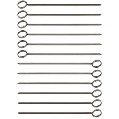 Great Credentials 8Inch Long Stainless Steel Skewer BBQ Barbecue  Shish Kebab Skewers RingTip Handle 1Dozen
