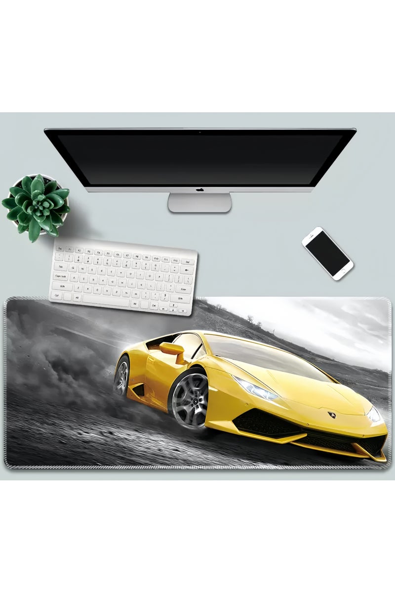 Extra-large anime cartoon game mouse pad, thickened desk pad with precise locking edge and anti-slip keyboard，15.7×35.4 inch
