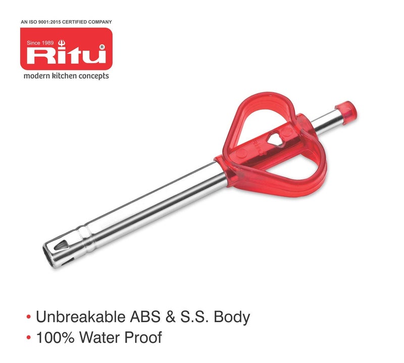 RITU Lovely Stainless Steel Gas Lighter for Kitchen | Long Lasting & Rust Proof Igniter | Unbreakable Body | Easy to Use | 2 Year Warranty | Safe Grip Handle | Ideal for Gas Stove | Color May Vary - Image 2