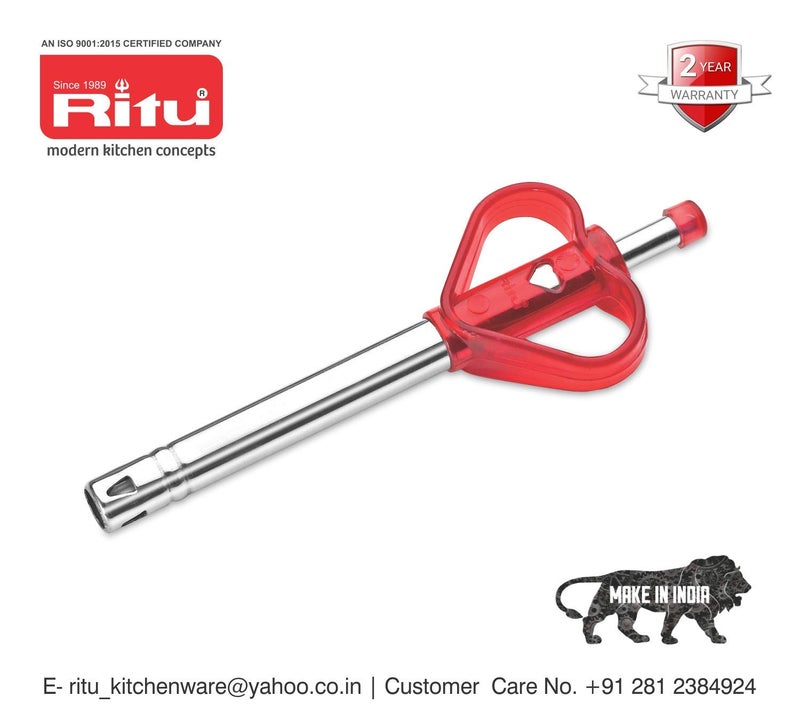 RITU Lovely Stainless Steel Gas Lighter for Kitchen | Long Lasting & Rust Proof Igniter | Unbreakable Body | Easy to Use | 2 Year Warranty | Safe Grip Handle | Ideal for Gas Stove | Color May Vary - Image 5