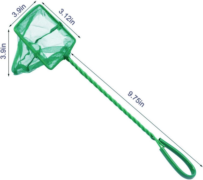 DSSPORT 2 Pack Aquarium Fish Nets, 4 Inch Small Mesh Fish Catch Nets with Plastic Handle Green (Pine Green) - Image 3