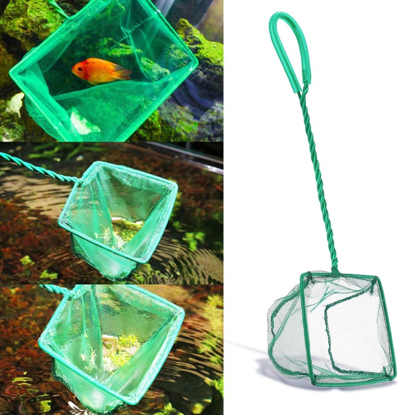 DSSPORT 2 Pack Aquarium Fish Nets, 4 Inch Small Mesh Fish Catch Nets with Plastic Handle Green (Pine Green) - Image 4