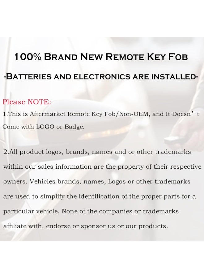 اكسيسن حزمة من 2 مفتاح تحكم عن بعد بدون مفتاح لسيارة Chevy Traverse 2007-2016 Tahoe Suburban GMC Acadia Yukon XL Buick Enclave Cadillac Escalade Saturn Outlook OUC60270 OUC60221 15913415 - Image 5