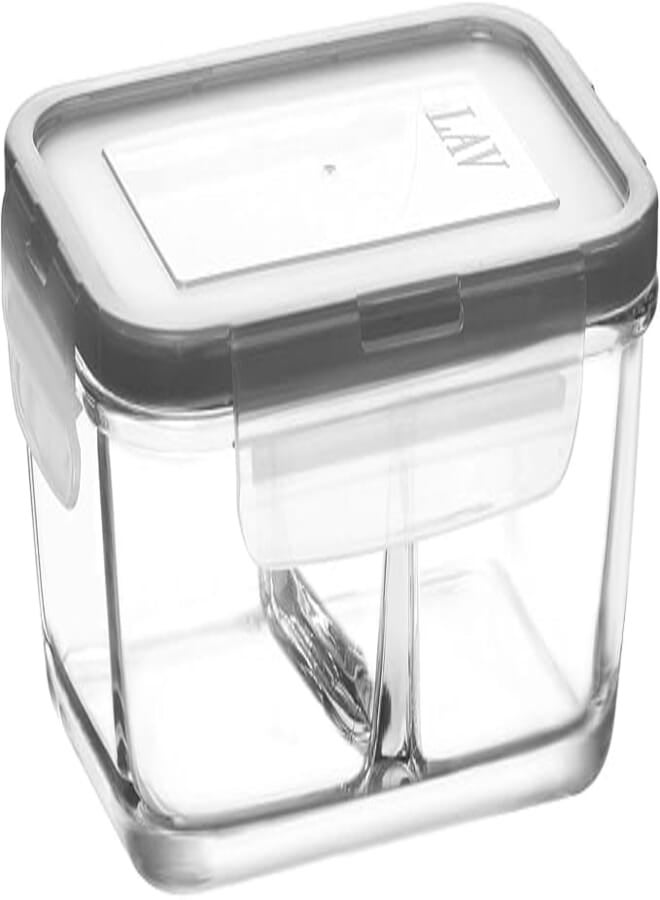 LAV fresco 279 CUBE Glass Storage Container with Airtight Gray cover 720cc Elegant design, Trusted Brand, Attractive shape