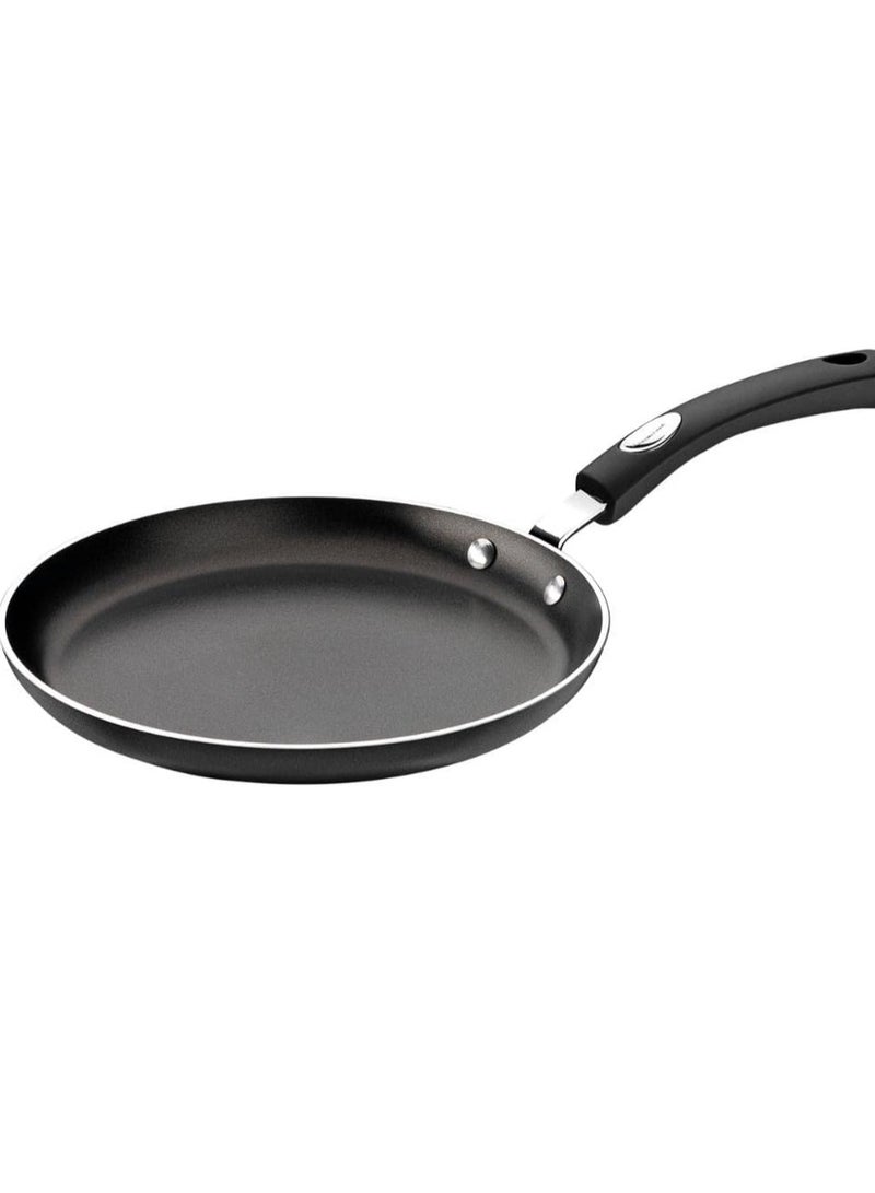 TRAMONTINA Since 1911, Made In Brazil - Mônaco Induction aluminum pancake pan with interior and exterior Starflon Premium nonstick coating, black, 22 cm and 0.8 L - Image 1