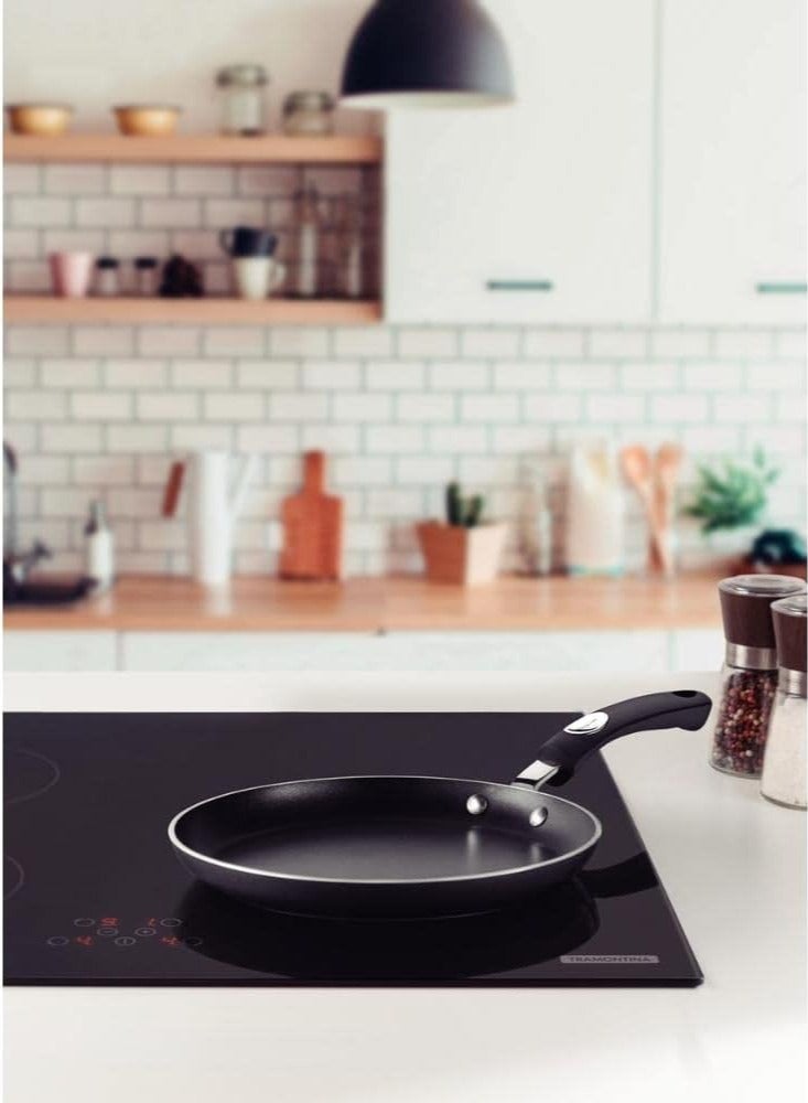 TRAMONTINA Since 1911, Made In Brazil - Mônaco Induction aluminum pancake pan with interior and exterior Starflon Premium nonstick coating, black, 22 cm and 0.8 L - Image 2