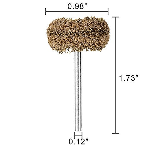 Rocaris 1" Brown 120 Grit Abrasive Buffing Polishing Wheels Burr for Rotary Tools-1/8(3mm) Shank 50 Pack - Image 2