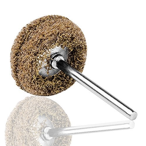 Rocaris 1" Brown 120 Grit Abrasive Buffing Polishing Wheels Burr for Rotary Tools-1/8(3mm) Shank 50 Pack - Image 5