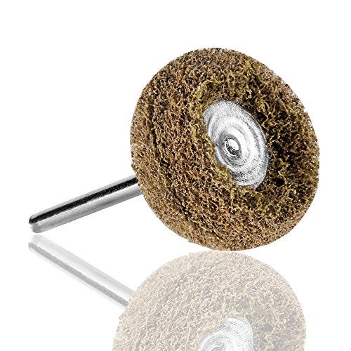 Rocaris 1" Brown 120 Grit Abrasive Buffing Polishing Wheels Burr for Rotary Tools-1/8(3mm) Shank 50 Pack - Image 4