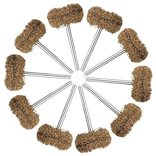 Rocaris 1" Brown 120 Grit Abrasive Buffing Polishing Wheels Burr for Rotary Tools-1/8(3mm) Shank 50 Pack - Image 3