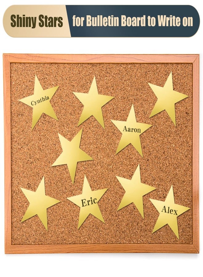 FOBSME 120 Pieces Stars Cutouts Gold Double Printed Star Cutouts Aluminum Foil Paper Star Confetti Cutouts 6 Inch Large Glitter Stars Decorations for Bulletin Board Classroom Wedding Wall Party Supplies - Image 5