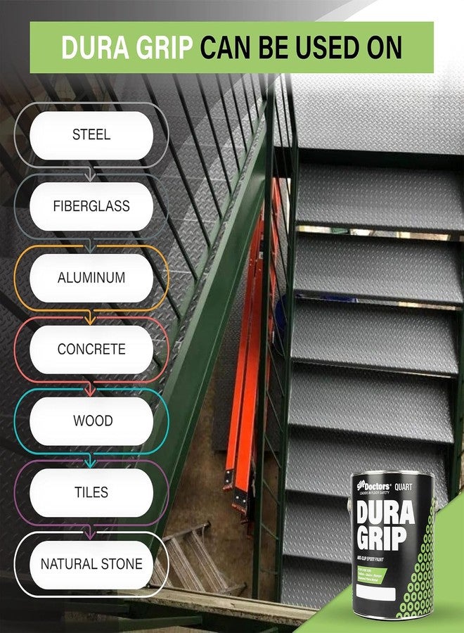 Slip Doctors Dura Grip Anti-Slip Paint for Concrete, Wood, Tile and Metal - Non-Skid Coating for Floor, Decking and Ramps - Quart (Black) - Image 4