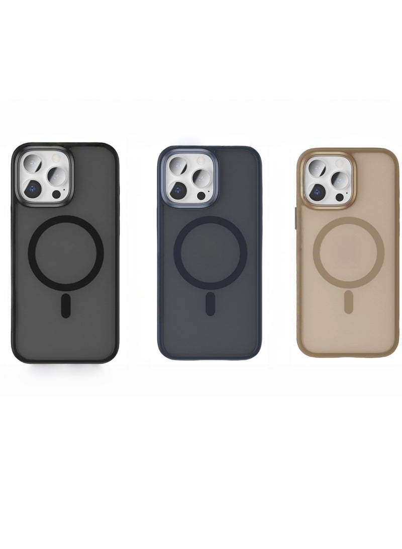 Magnetic Case for iPhone 16 ProCompatible with MagSafe, Translucent Matte Back Slim Shockproof Phone Cover (Desert Gold)  - Image 2