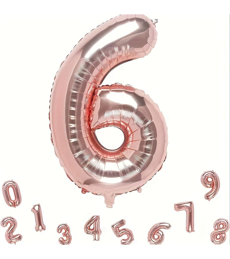 Rose Golden 16 Inch Number Foil Balloon for Birthday Party Wedding Decor - Image 2