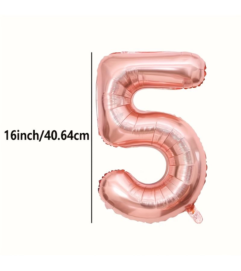 Rose Golden 16 Inch Number Foil Balloon for Birthday Party Wedding Decor - Image 3