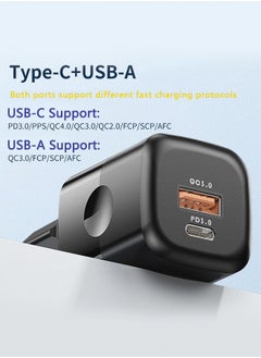 HY 33W GaN Charger Power Fast Charging Adapter Type C PD Fast Charger USB C Charger Head USB A Plug for iPhone Switch ipad Mac,etc Black  - Image 5