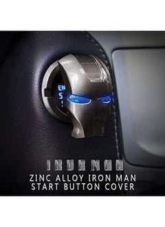 SHOWAY Ring Cover Iron Man Car Interior Parts, Auto Engine Ignition Start Stop Button Replacement-Start Stop Trim Protector Key Ring Circle  - Image 2