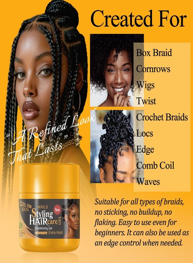 Joyeee Extreme Hold Braiding Hair Gel, Twist and Lock Edge Control Wax Pomade for Hair Styling, Smooths Frizz, Non-Flaking, High Shine, Long Lasting for Braids, Locs, Twists, Cornrows, 8 oz - Image 3