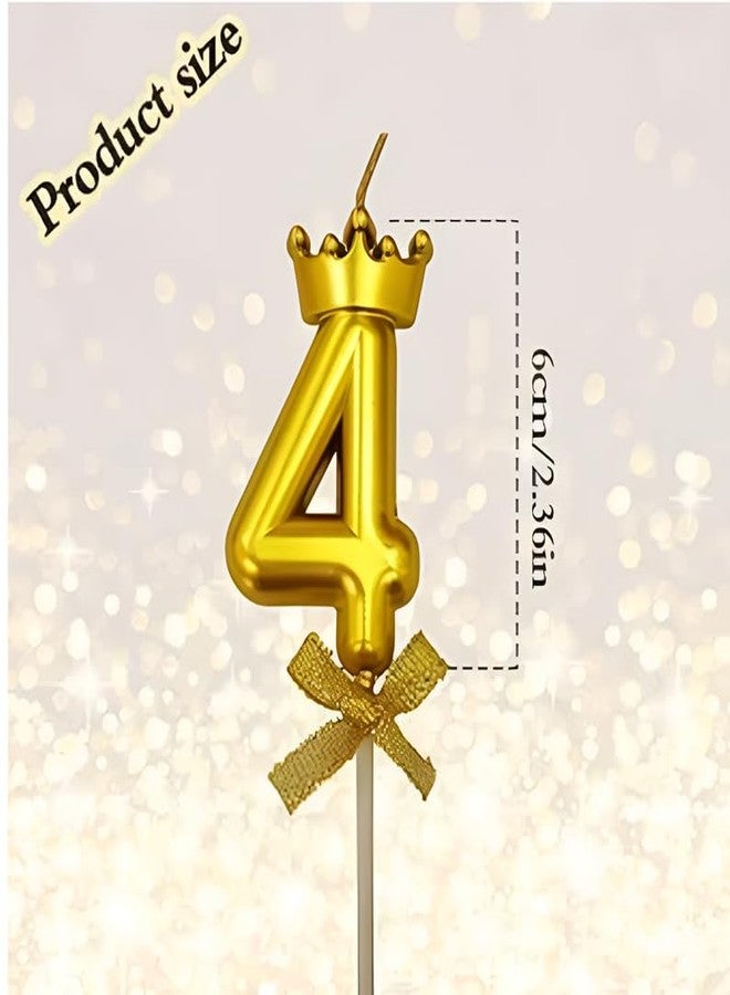 Fun Affairs Number 4 Unscented Candle with Crown 3 inch for 4th Birthday Party, Wedding Anniversary, Engagement, Theme Party Celebration Cake Topping Decoration Gold, Numeric 4 - Image 4