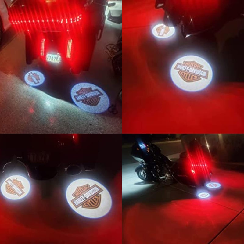FRAM 2PCS Motorcycle Shadow Laser Projector LED Door Lights - Harley logo light â€“ Universal V-Twin Cruiser Fit, All Models & Years â€“ Motorcycle Enthusiast Gift - Image 3